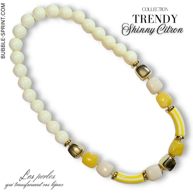 ARTSHOP TRENDY Collier Shinny Citron Kit 48CM Jaune