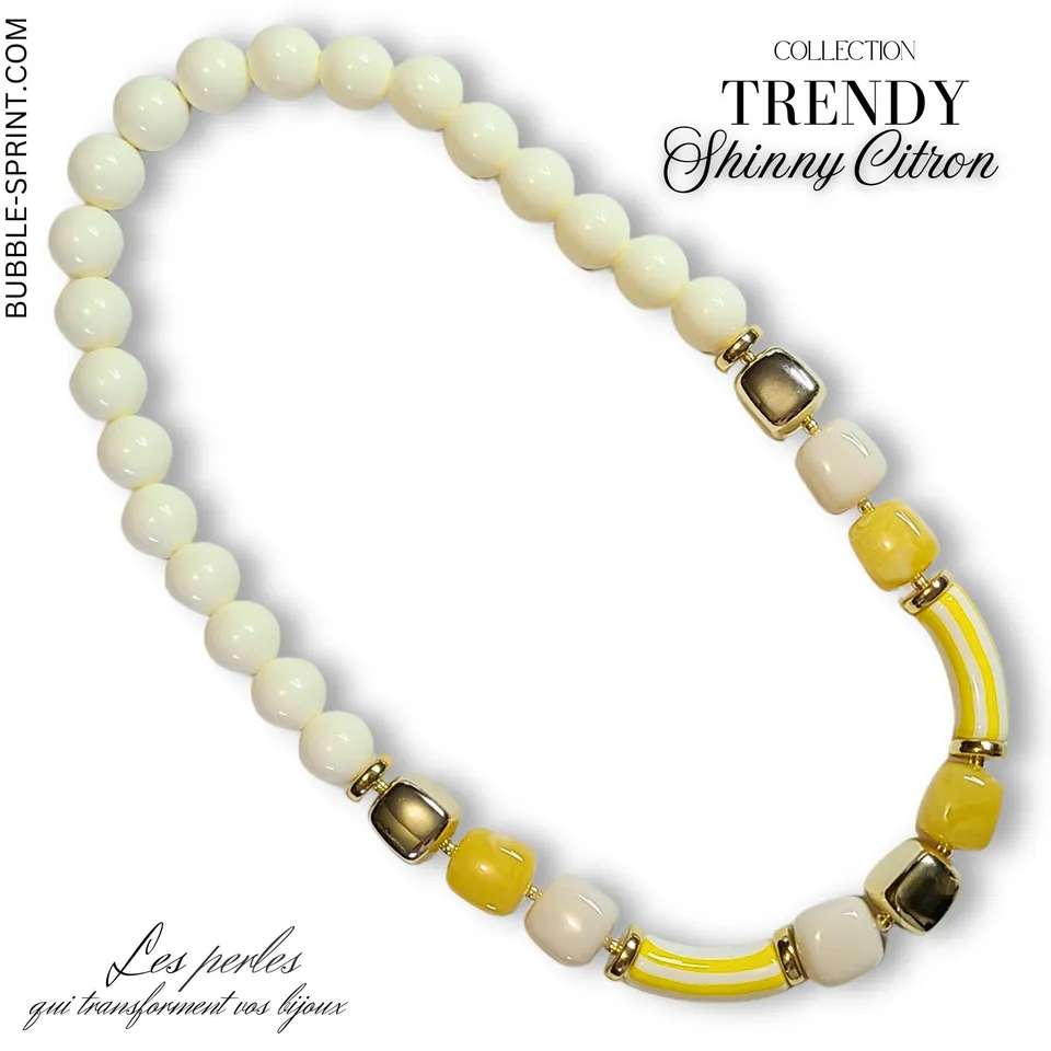 ARTSHOP TRENDY Collier Shinny Citron Kit 48CM Jaune