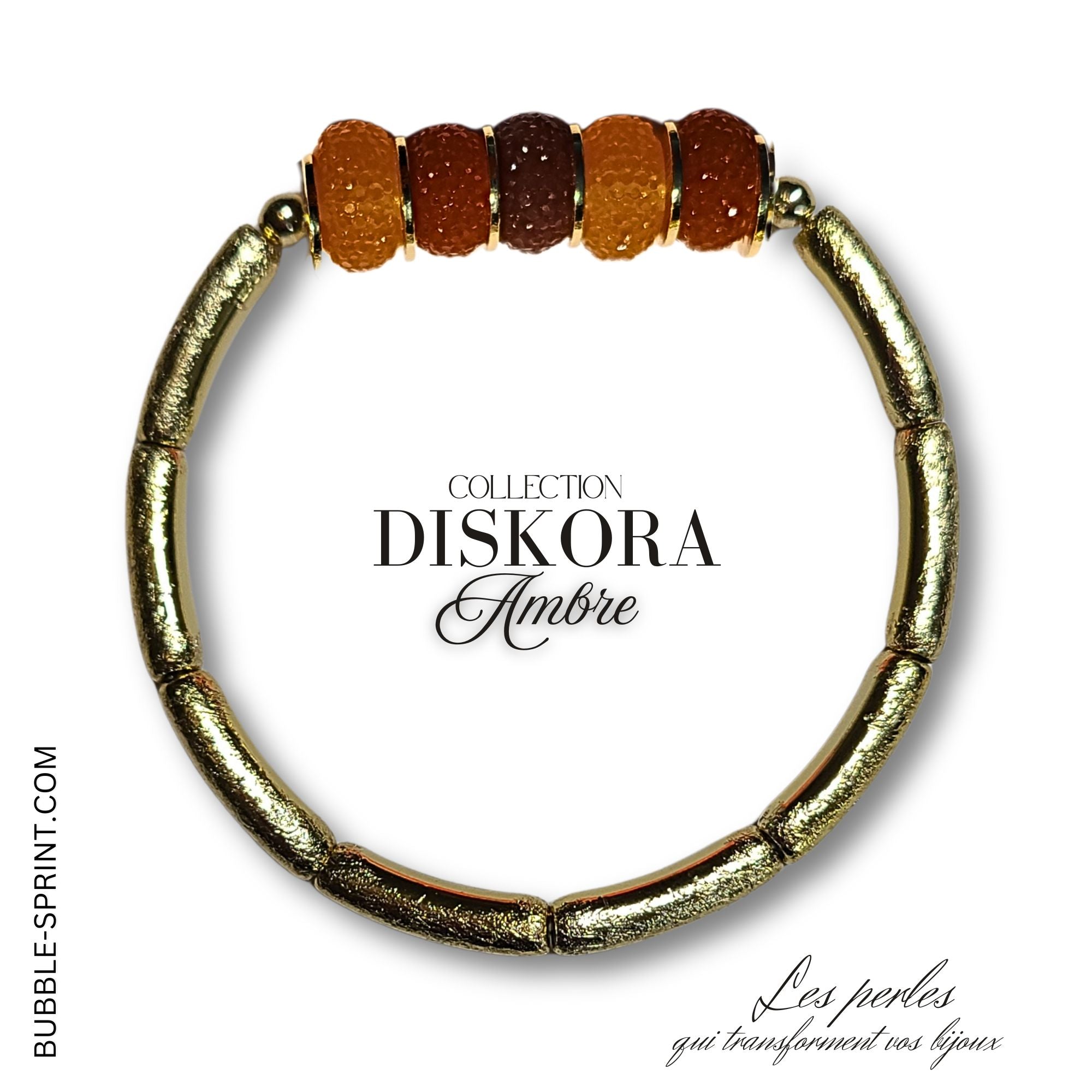 ARTSHOP DISKORA bracelet ambre kit élastique 5,8 cm