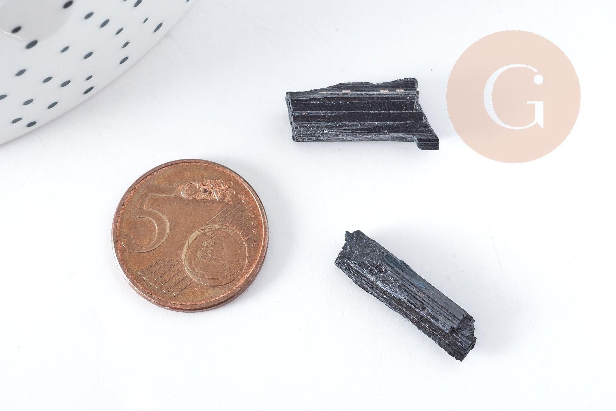 Gingerlily Pierres tourmaline noire brute 20-35 mm x1