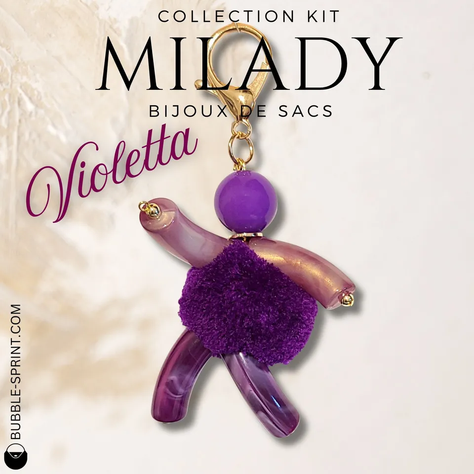 ARTSHOP Milady Violetta kit bijou de sac pompon