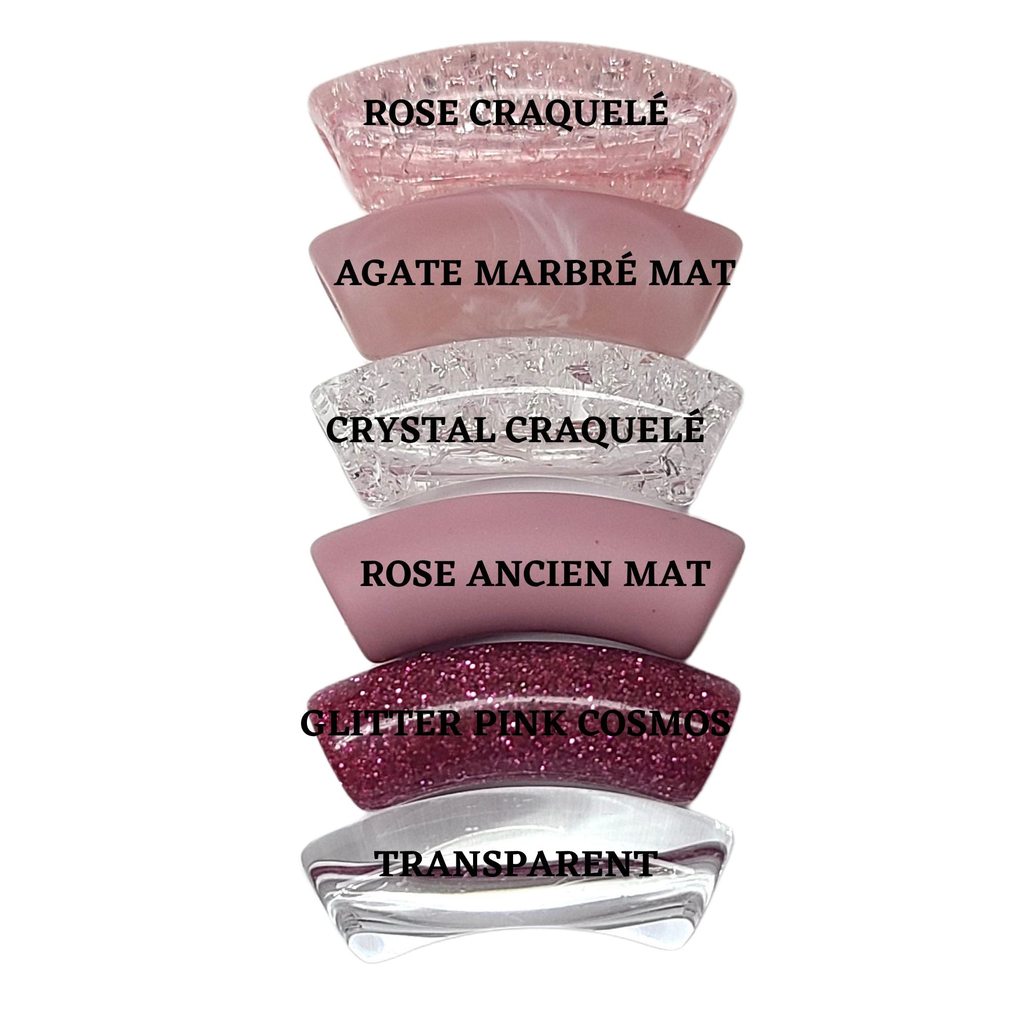 ARTSHOP Camaieu 120 perles tubes incurvés 12mm rose x6