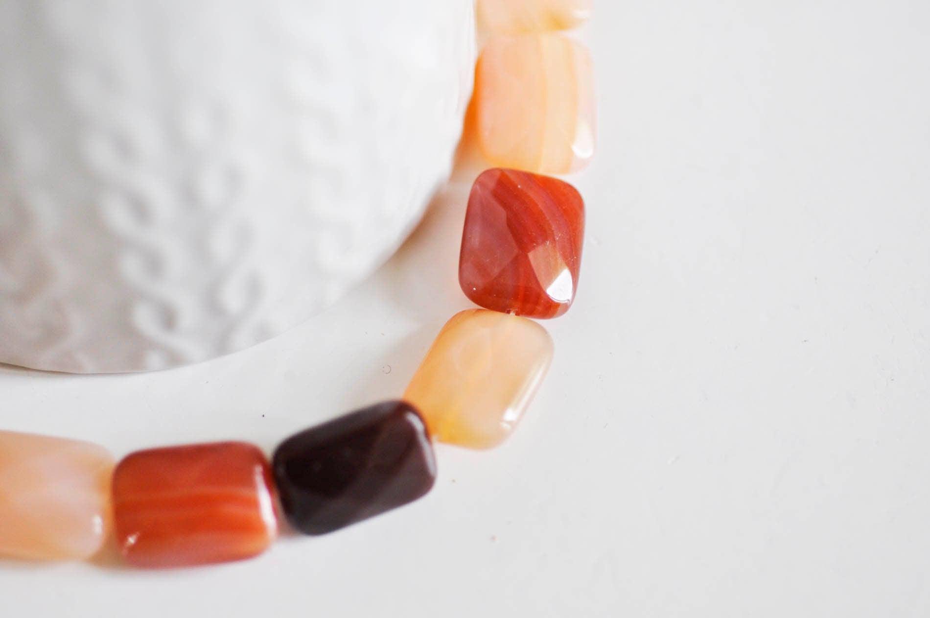 Gingerlily Perles cornaline G1355 perles rectangle orange fil 13