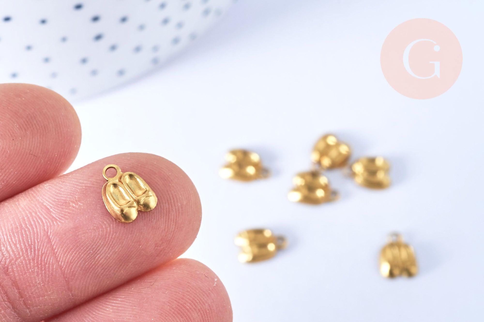 Gingerlily Pendentifs G6552 breloque ballerines laiton brut 7mm x5