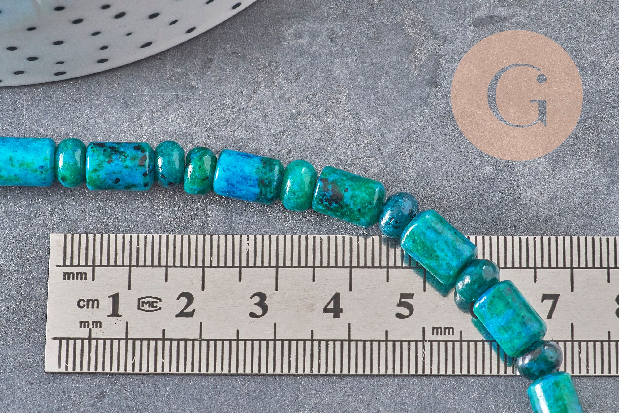 Gingerlily Perles Tube Chrysocolle Verte 6mm Fil 38cm