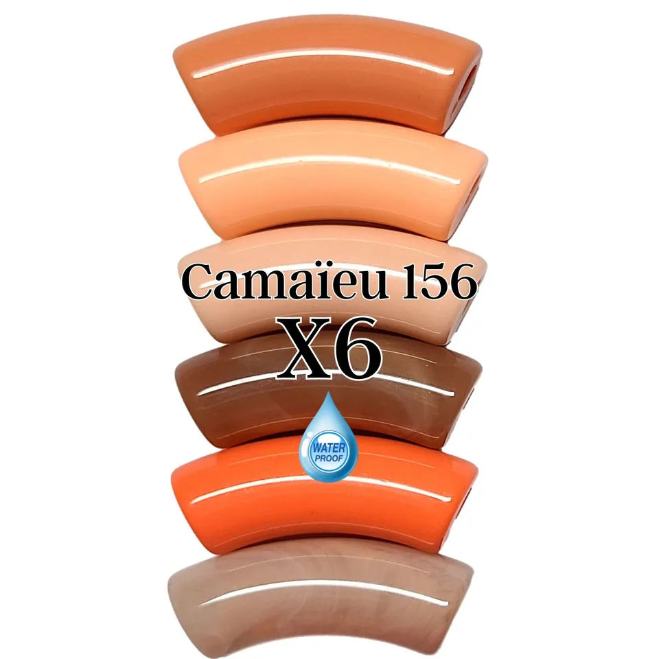 ARTSHOP Camaieux 156 tubes incurvés 12mm ton orange x6