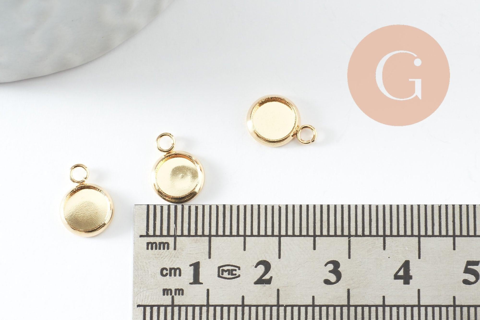 Gingerlily Pendentifs G9858 support cabochon rond doré 6mm x2