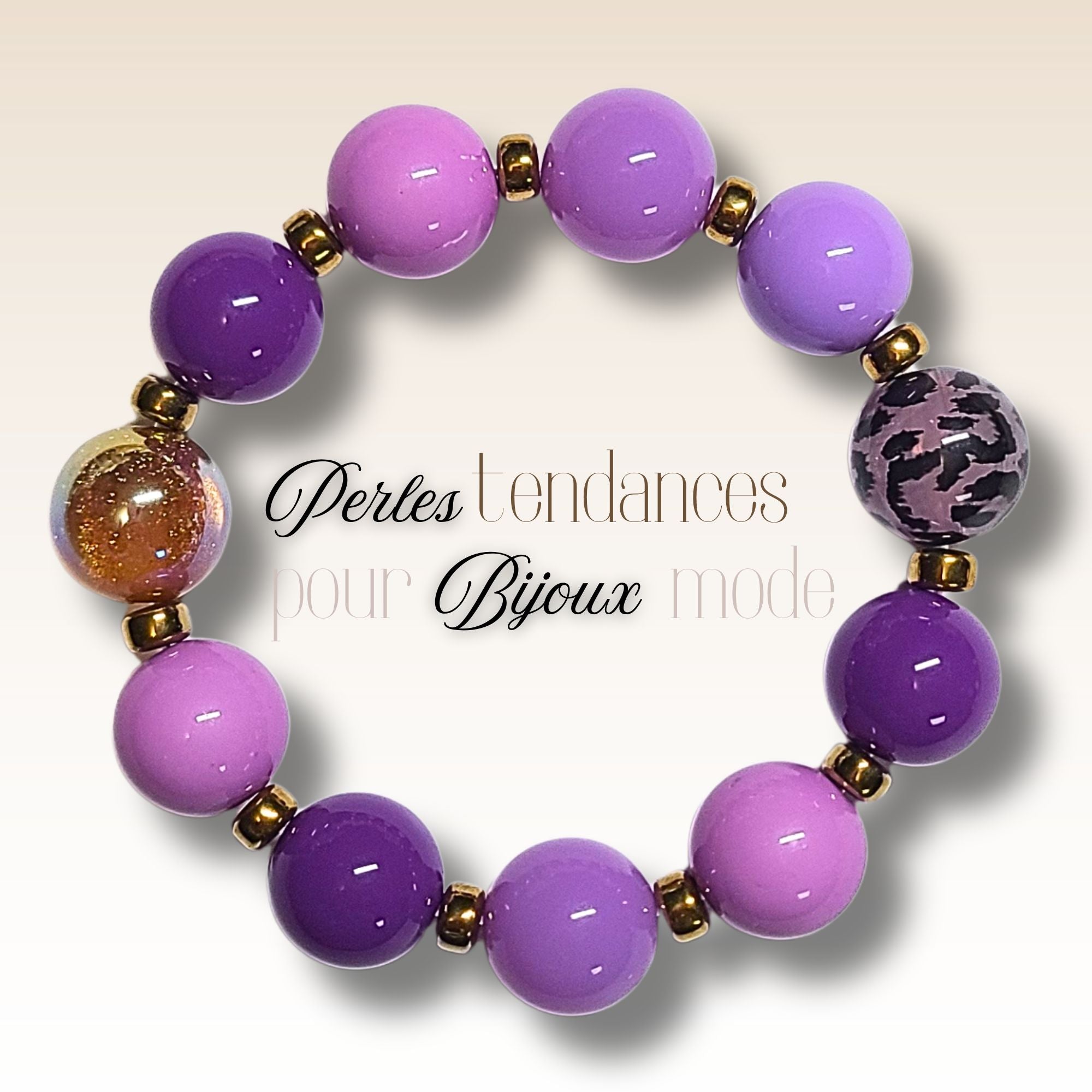 ARTSHOP Boules 16MM 229 boules acrylique léopard mauve x15