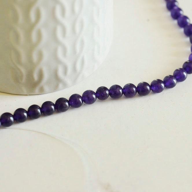 Gingerlily Perles Jade Violet Foncé Rondes 6mm x10 G894