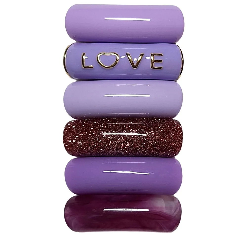 ARTSHOP Camaieux 138 tubes incurvés 12 mm LOVE violet lot 6