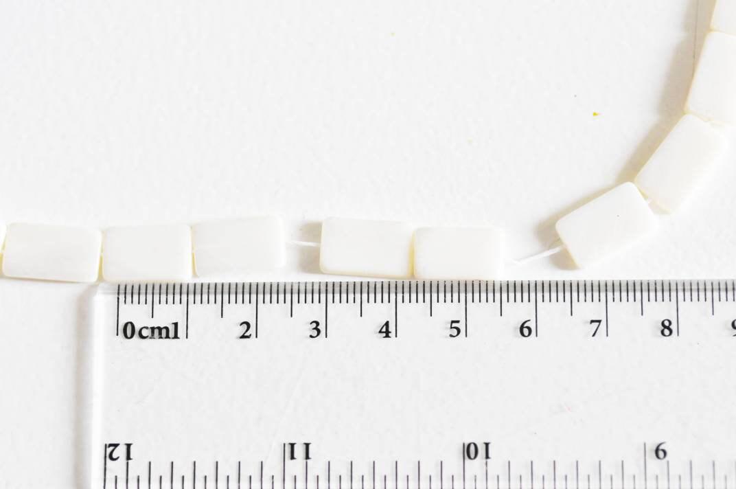 Gingerlily Perle rectangle nacre blanche naturelle 24mm x5 G1074