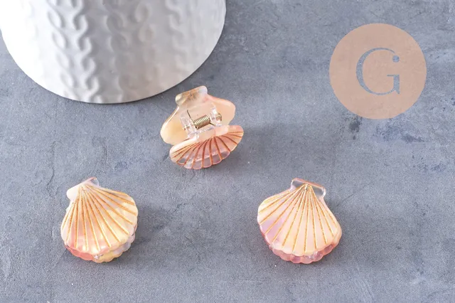 Gingerlily Perles pince cheveux acétate orange doré 26mm x1