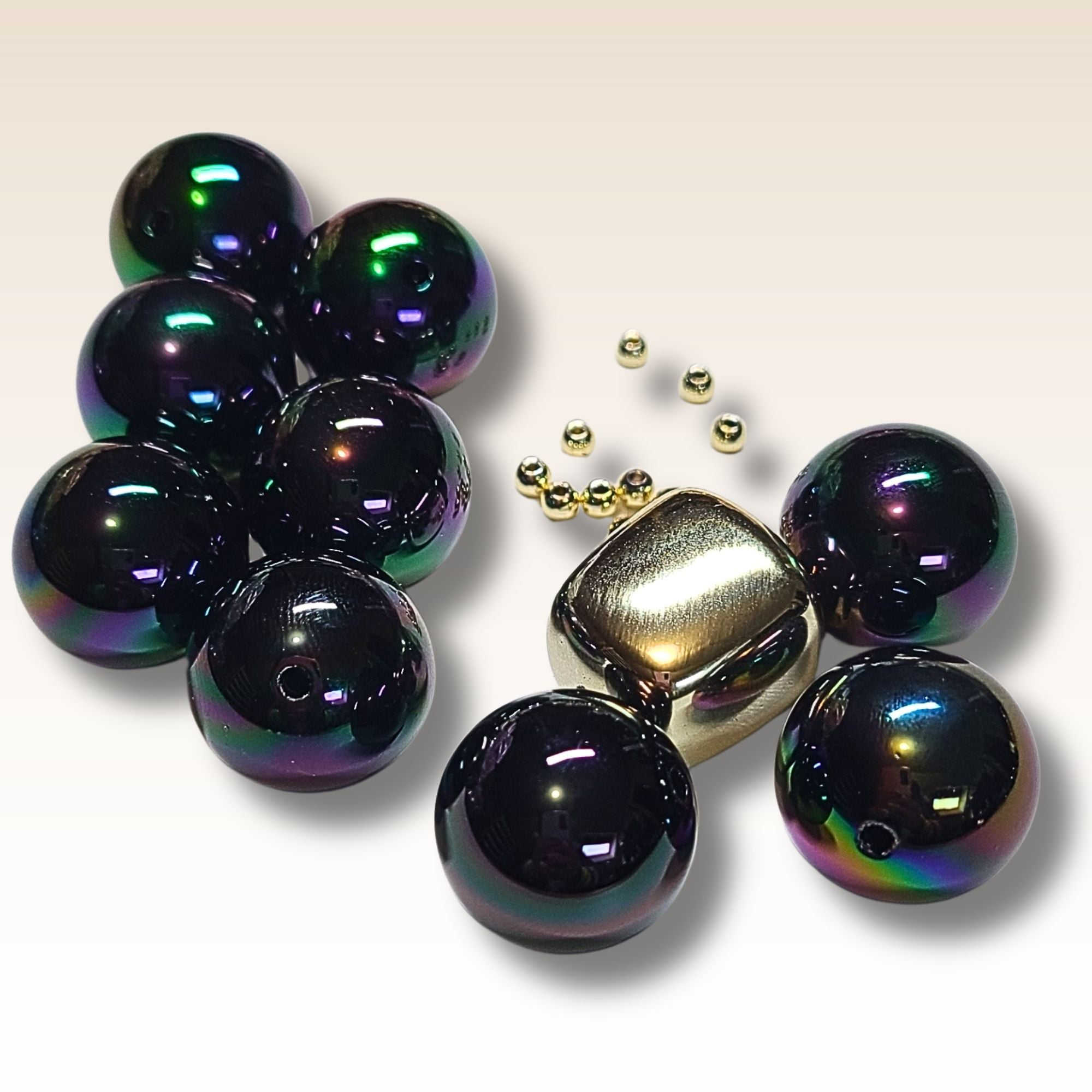 ARTSHOP Boules 20MM Noir Galaxie perle acrylique x1
