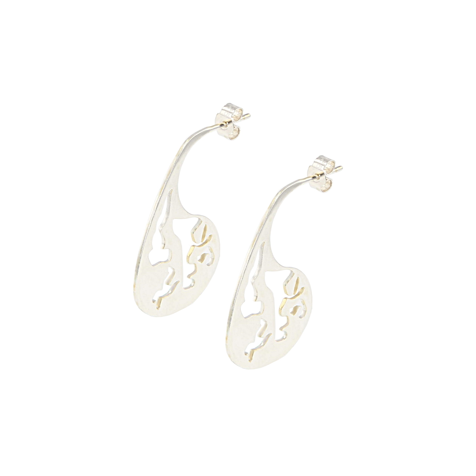 Kajika Lova boucles d'oreilles argent 925 tige 30 mm