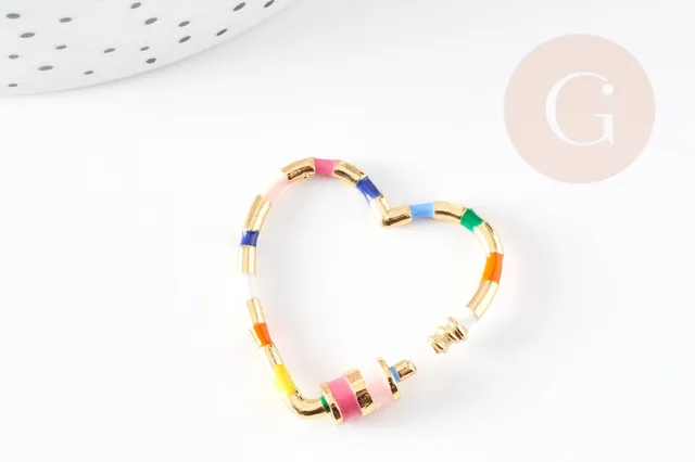 Gingerlily Apprêts fermoir vis coeur doré 30.5mm x1