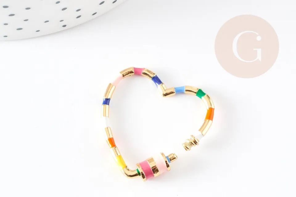 Gingerlily Apprêts fermoir vis coeur doré 30.5mm x1