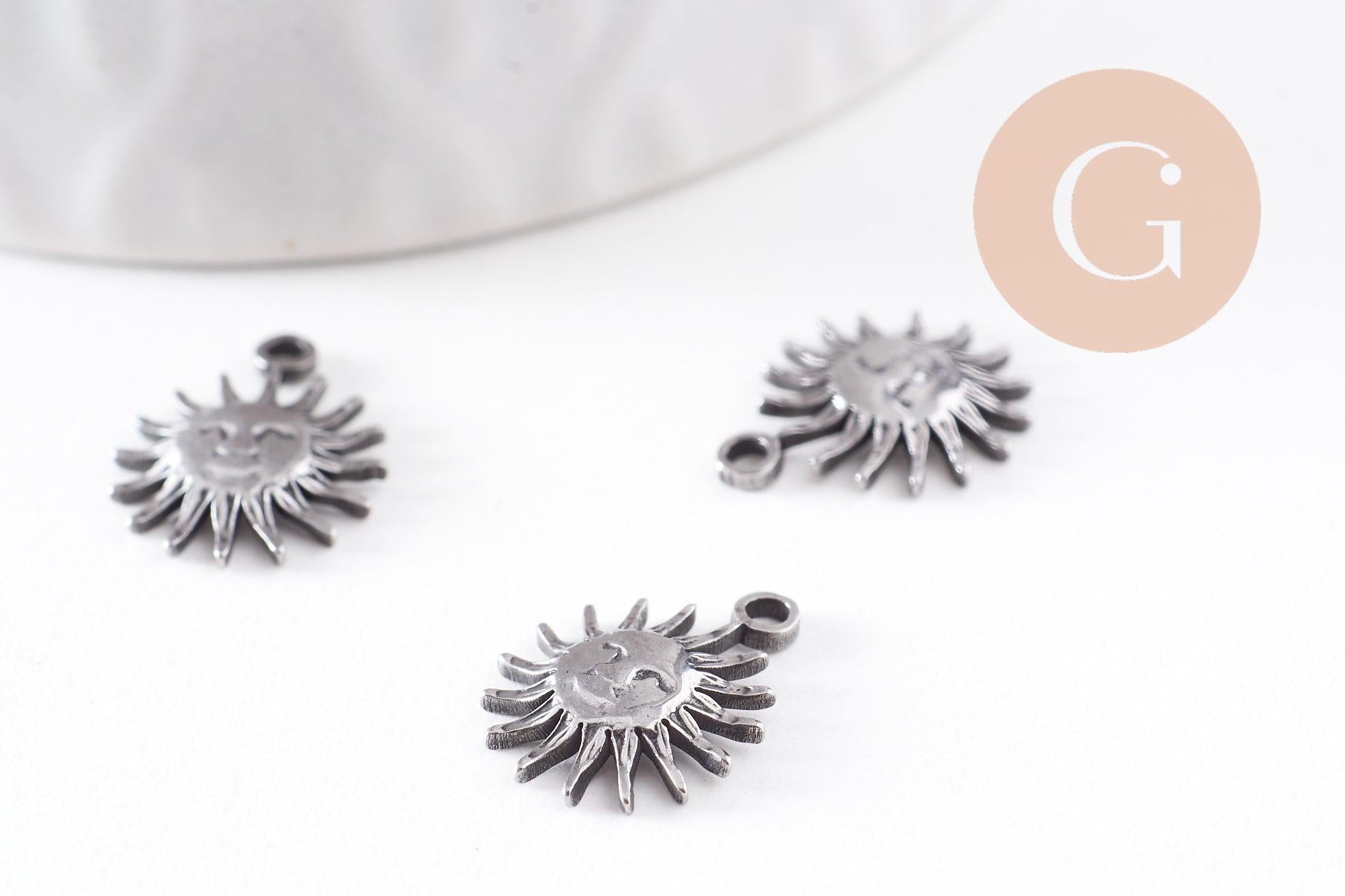 Gingerlily Pendentifs soleil acier inoxydable 14,5 mm x1 platine