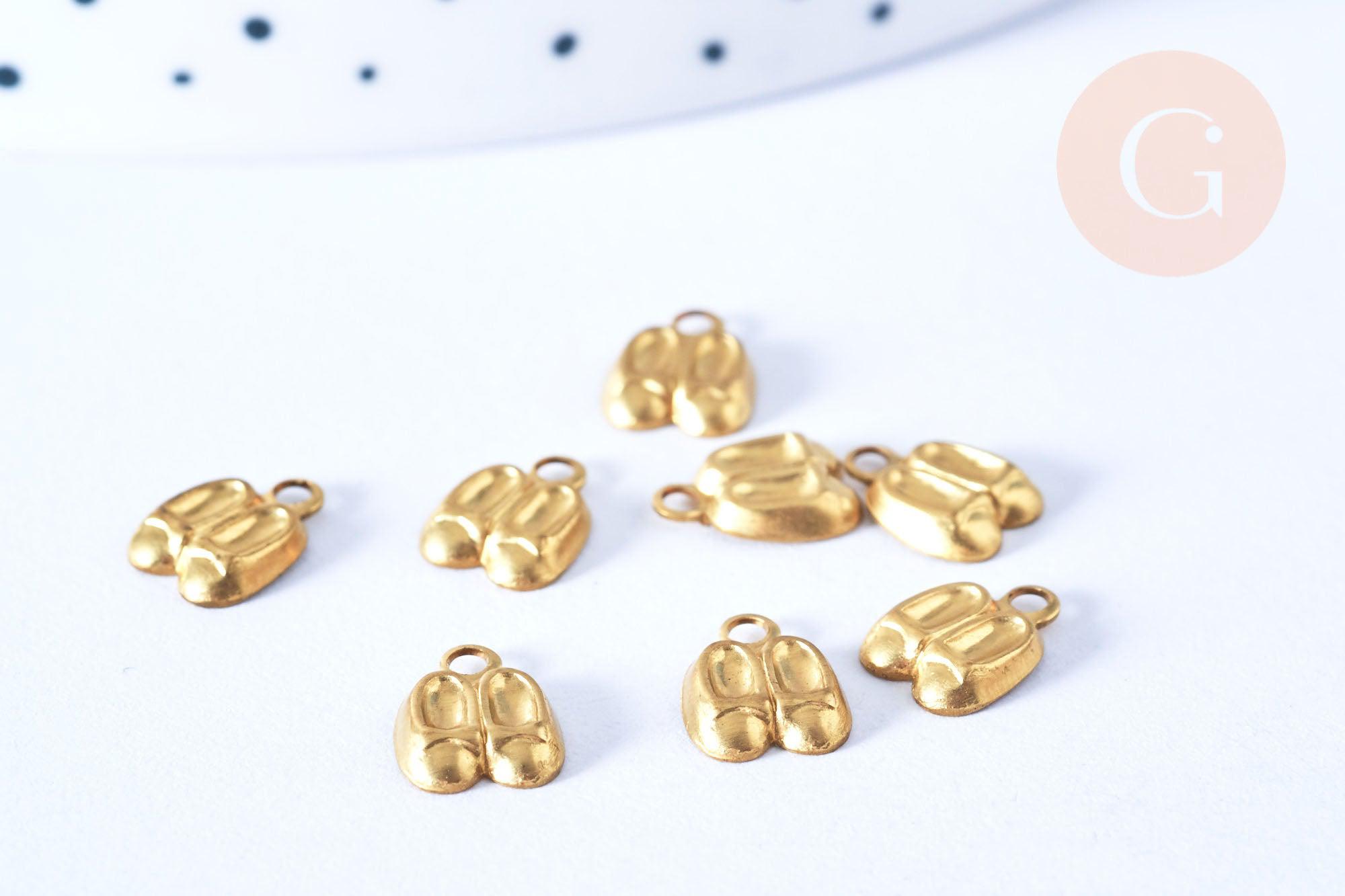 Gingerlily Pendentifs G6552 breloque ballerines laiton brut 7mm x5
