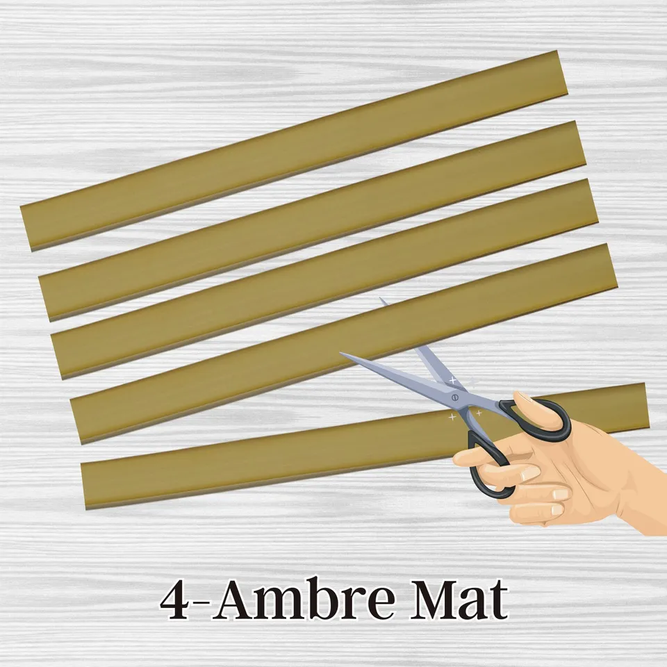 ARTSHOP Sangles 4 sangle plate silicone ambre mat 6MM x7cm