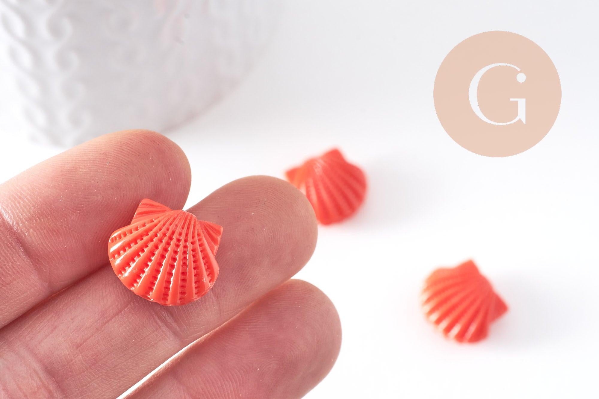 Gingerlily perle coquillage G10343 rose corail 16mm lot 5