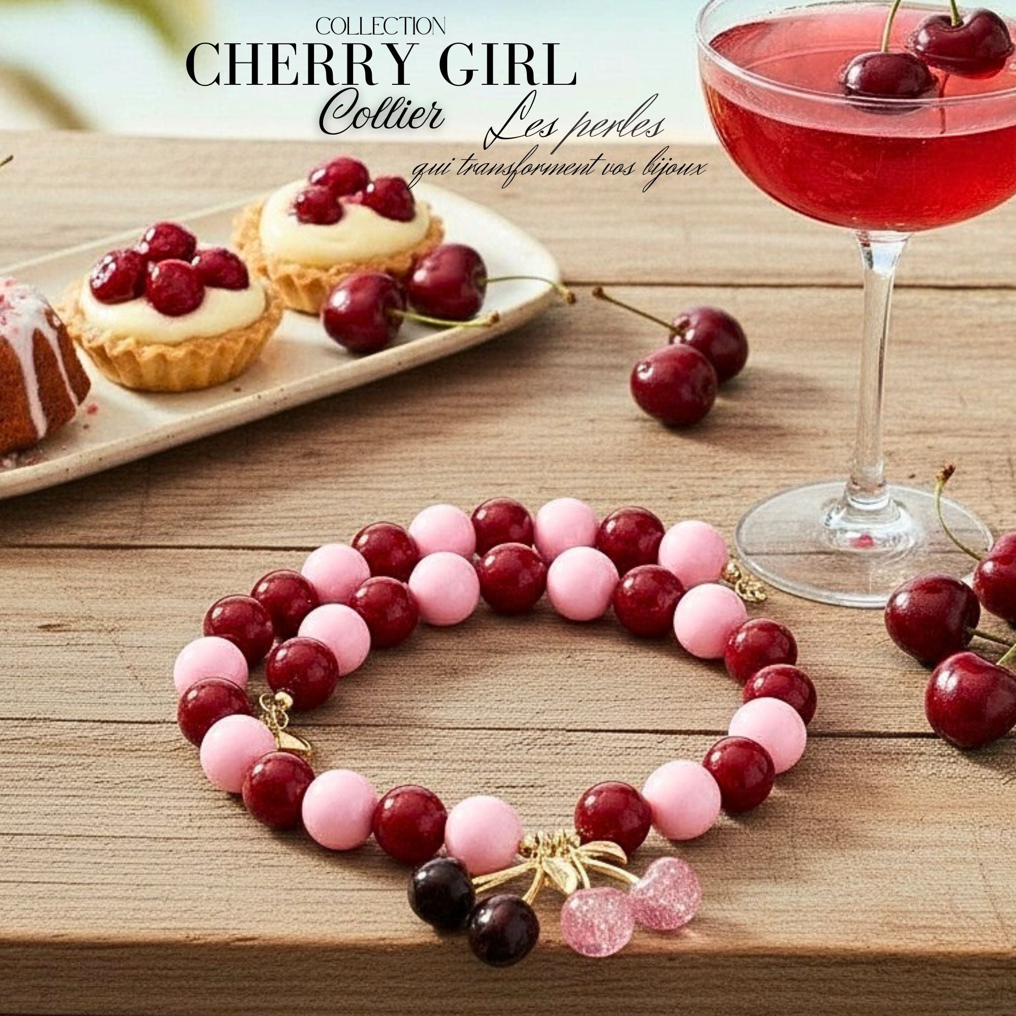 ARTSHOP Cherry Girl Rose collier perles kit à faire 48CM