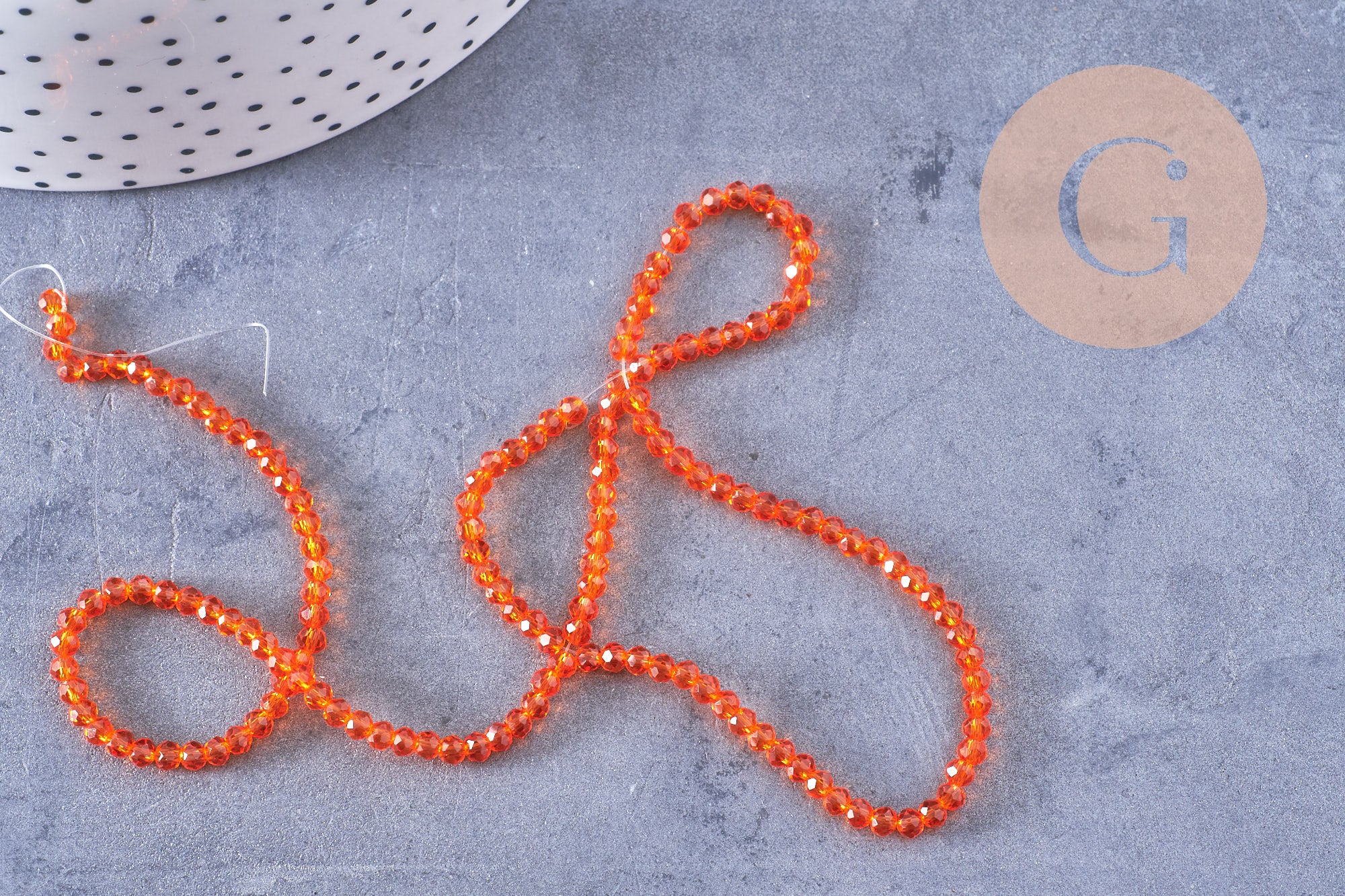 Gingerlily perles abacus cristal orange 2,9 mm fil 35 cm