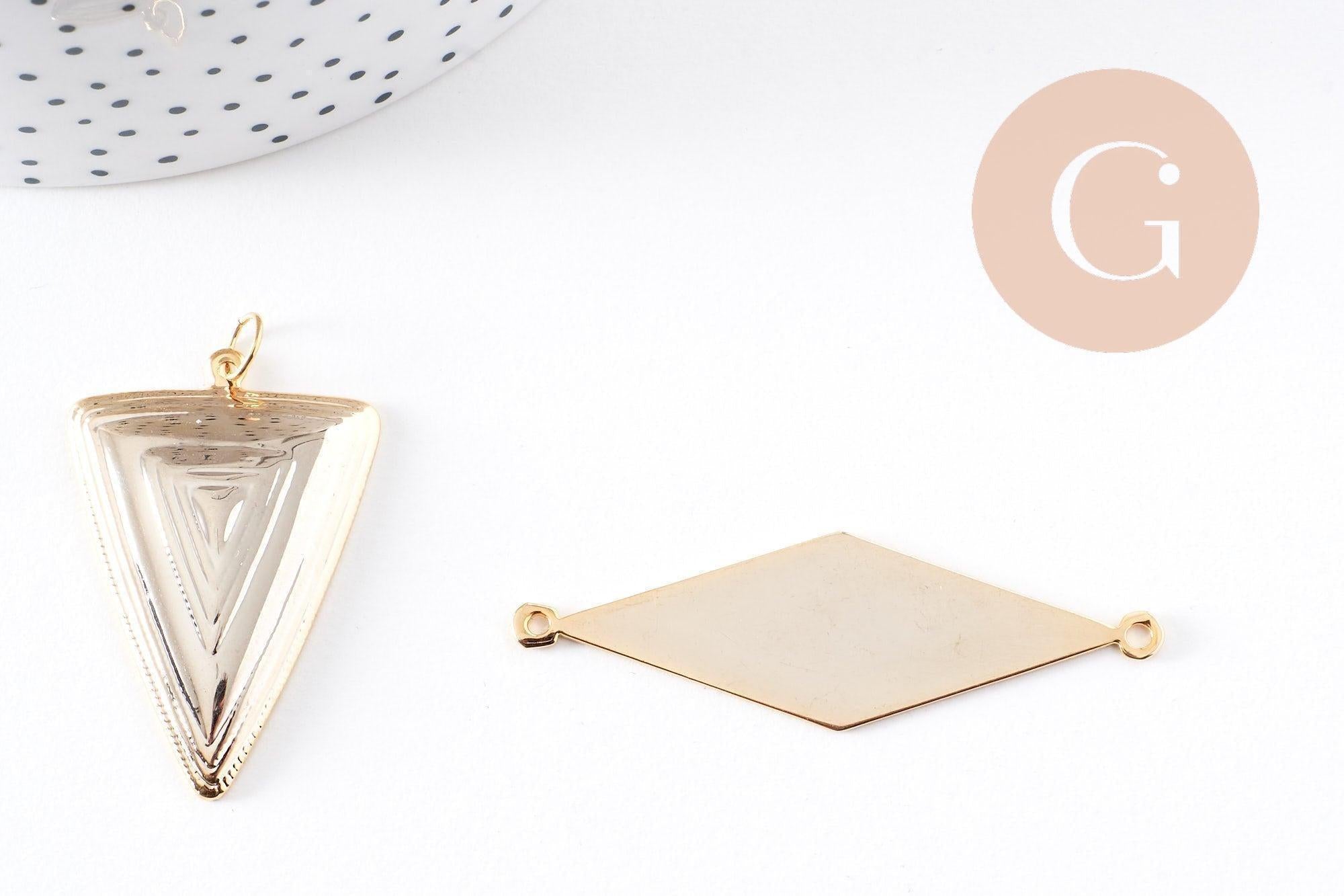 Gingerlily Pendentif triangle laiton doré 16K texturé x1