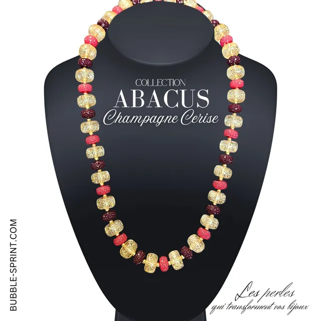 ARTSHOP Abacus Kit Collier Champagne Cerise 54cm