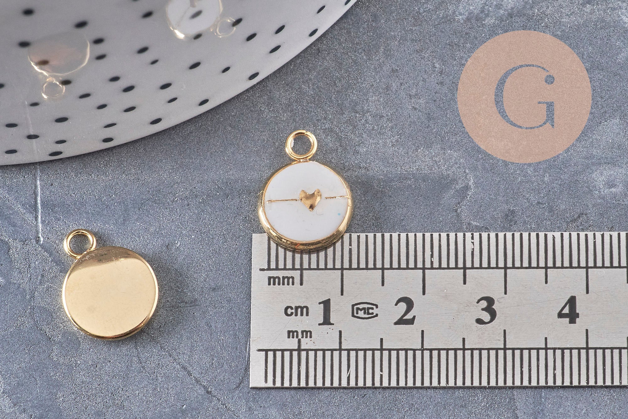 Gingerlily Pendentif cœur acier doré 8mm l'unité