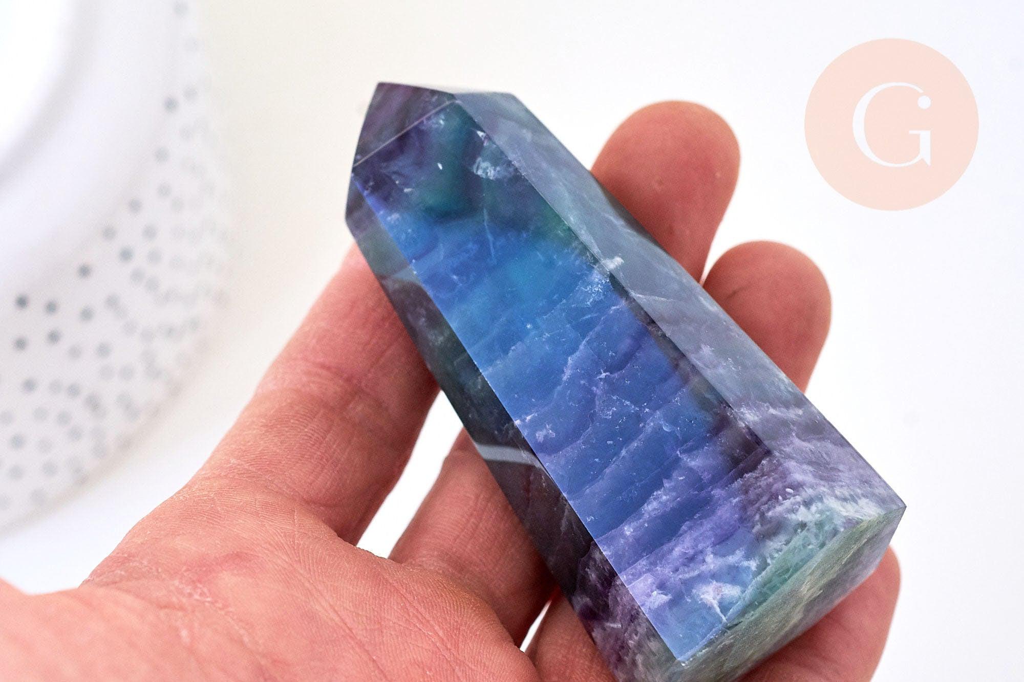 Gingerlily Pointe fluorite naturelle lithothérapie 8,6 cm