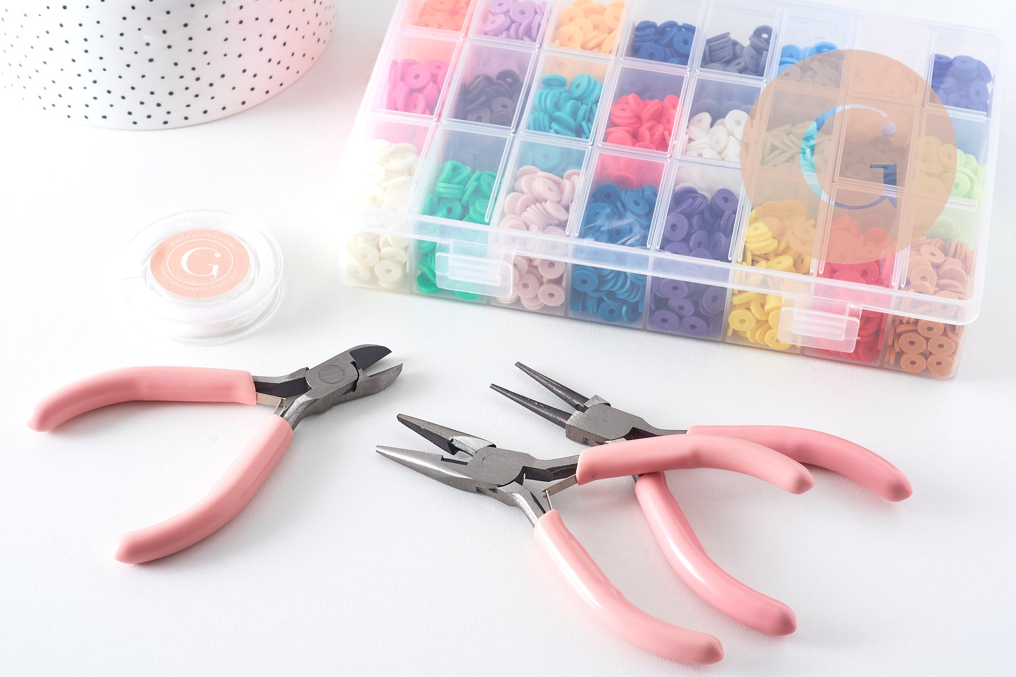 Gingerlily Kit perles heishi 8mm 24 couleurs boîte 4400