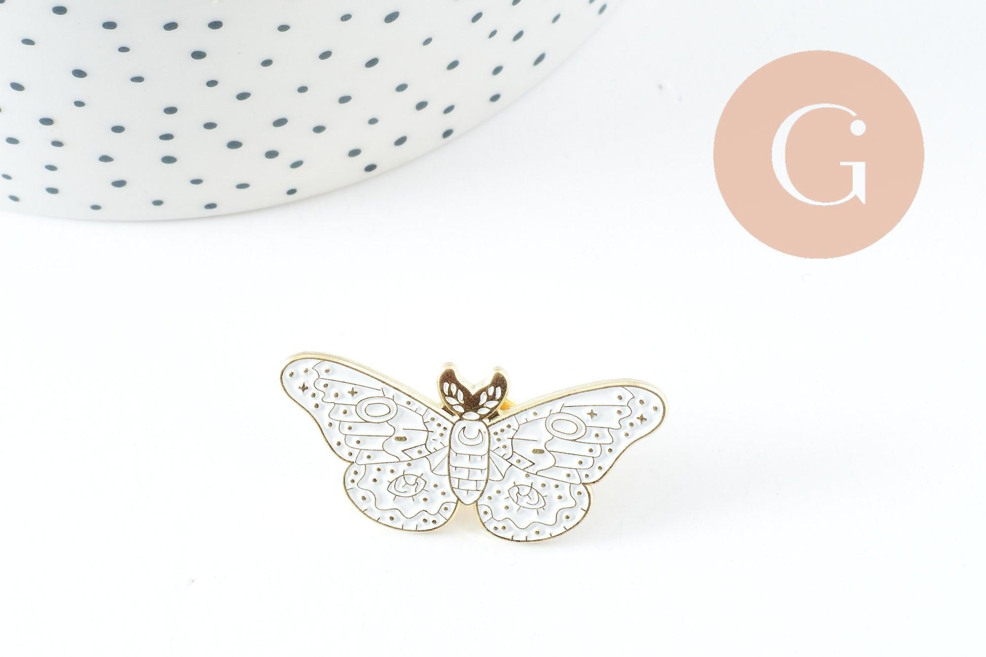 Gingerlily papillon G9743 broche dorée 39mm x1