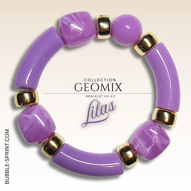 Artshop Geomix kit bracelet lilas acrylique 5,5 cm