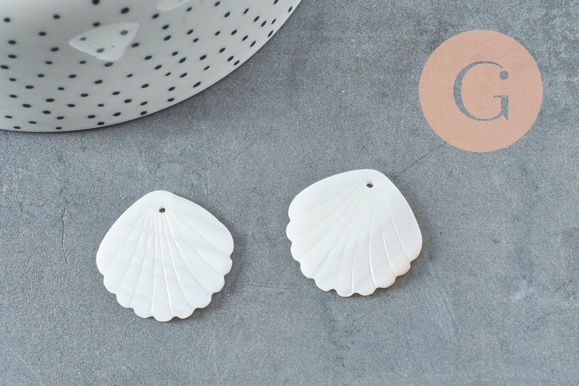 Gingerlily Pendentifs Pendentif coquillage nacre 35mm x2