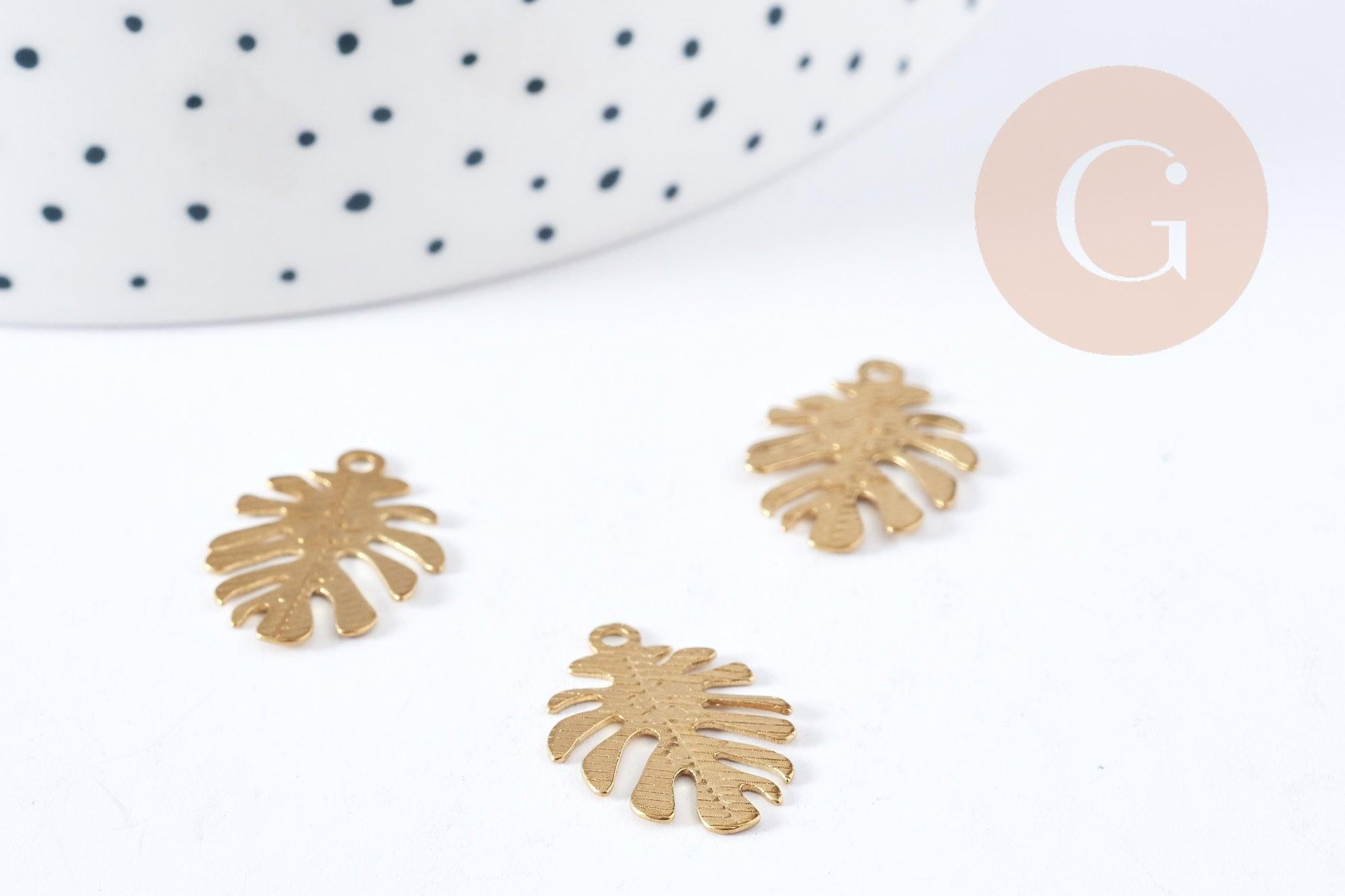 Gingerlily Pendentif feuille monstera G9252 lot 2 brut
