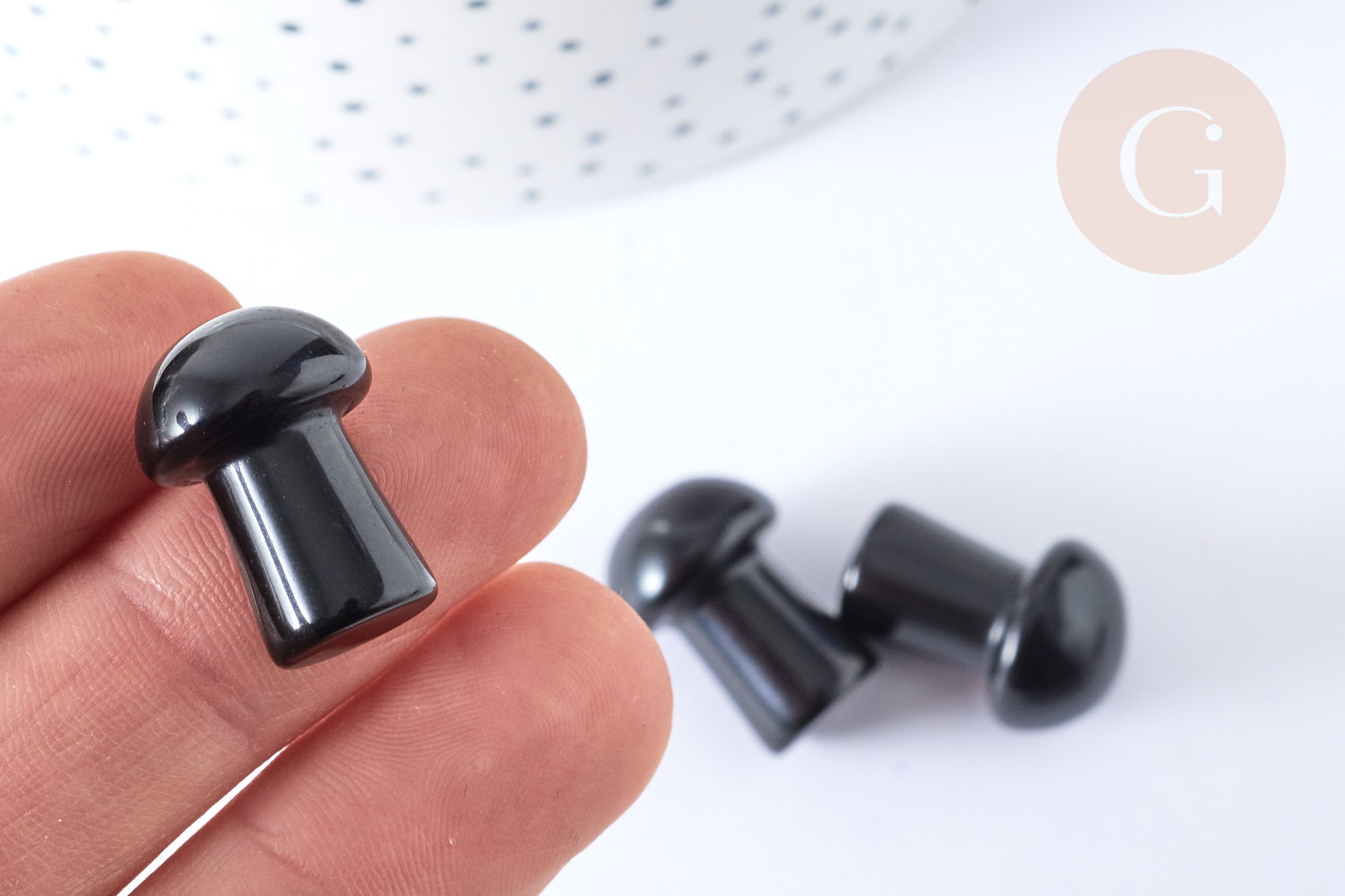 Gingerlily Champignon Massage Obsidienne Naturelle 20mm x1