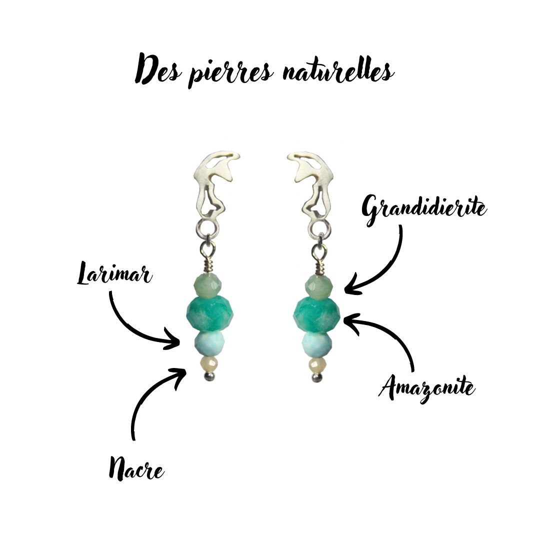 Kajika Roli Lumi boucles argent perles bleues