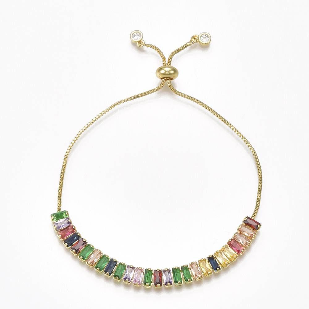 Gingerlily bracelet G2776 laiton doré zircon multicolore 24cm