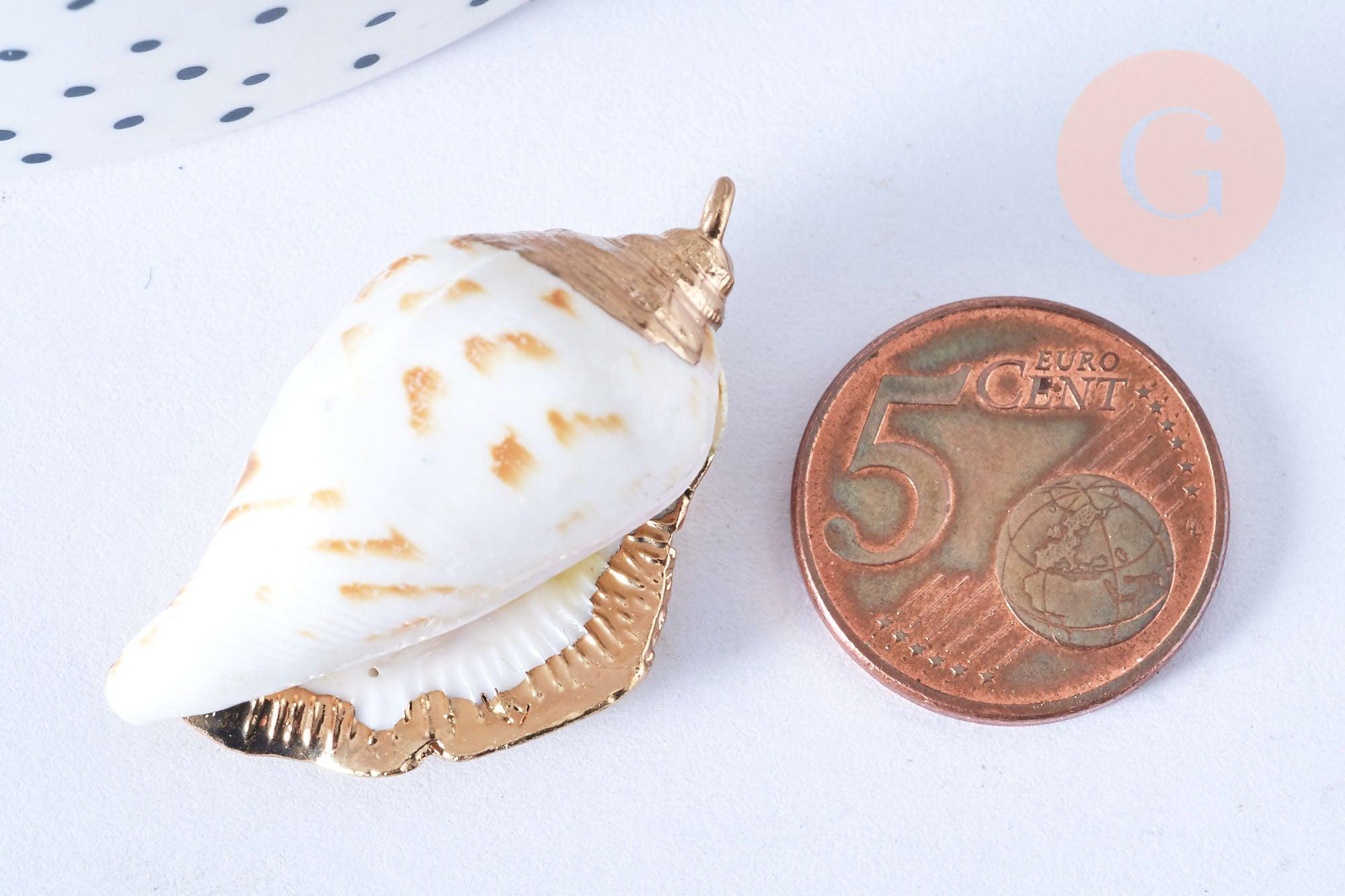 Gingerlily G7161 pendentif coquillage spirale doré 47mm