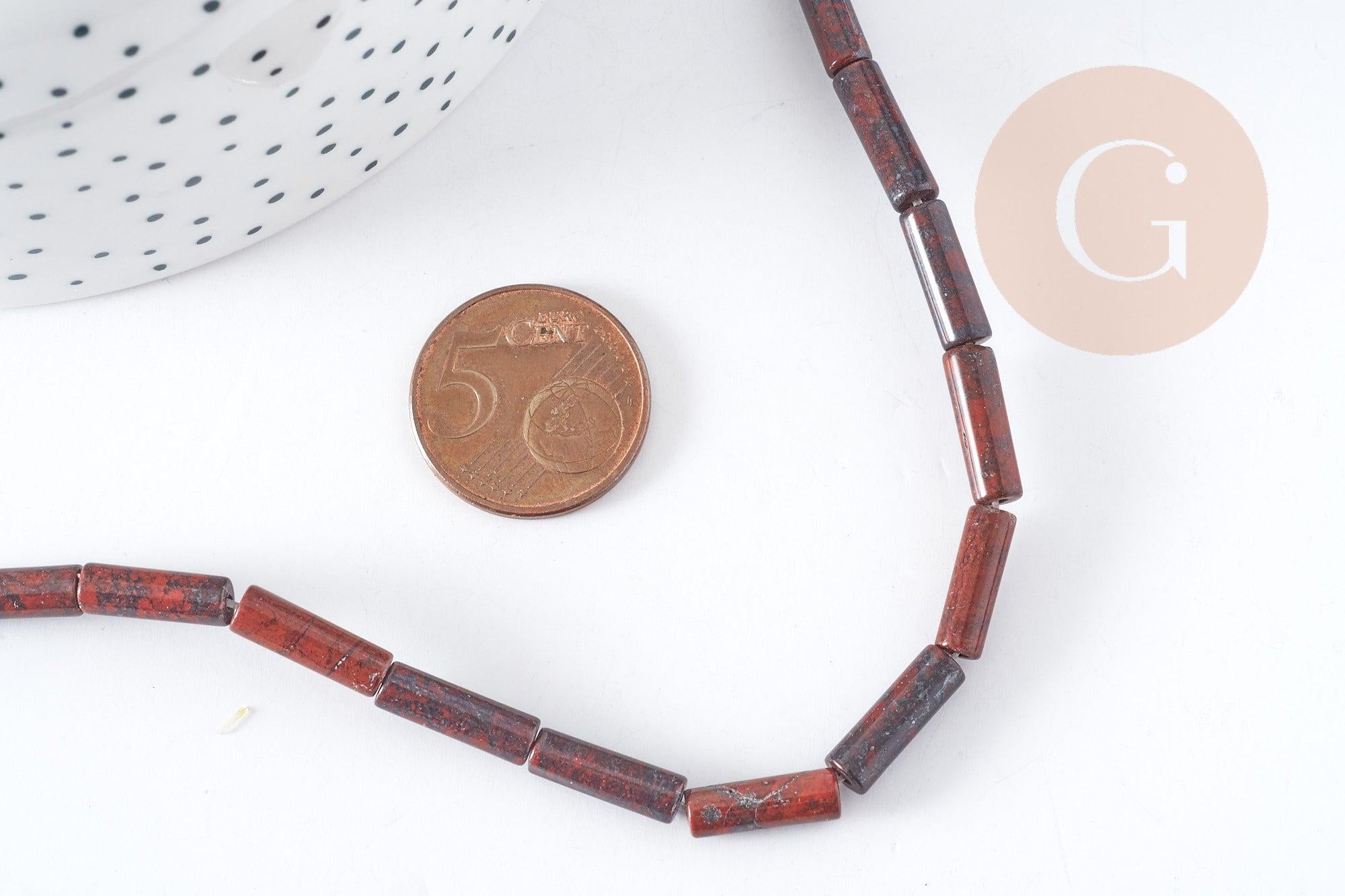 Gingerlily Perles G8904 perle tube agate mousse 40cm