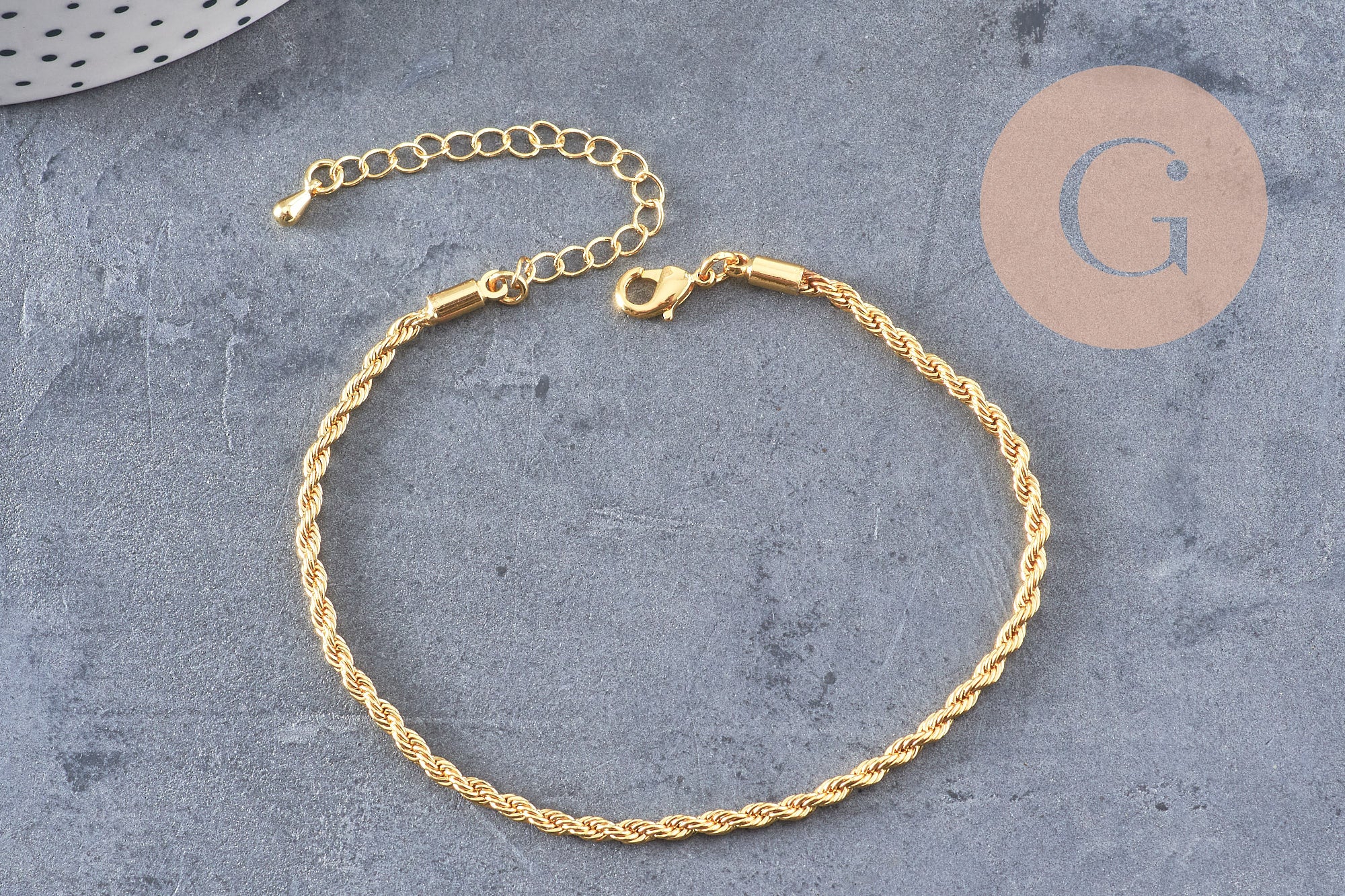 Gingerlily Bracelet chaîne torsadée dorée 18,6cm G10821