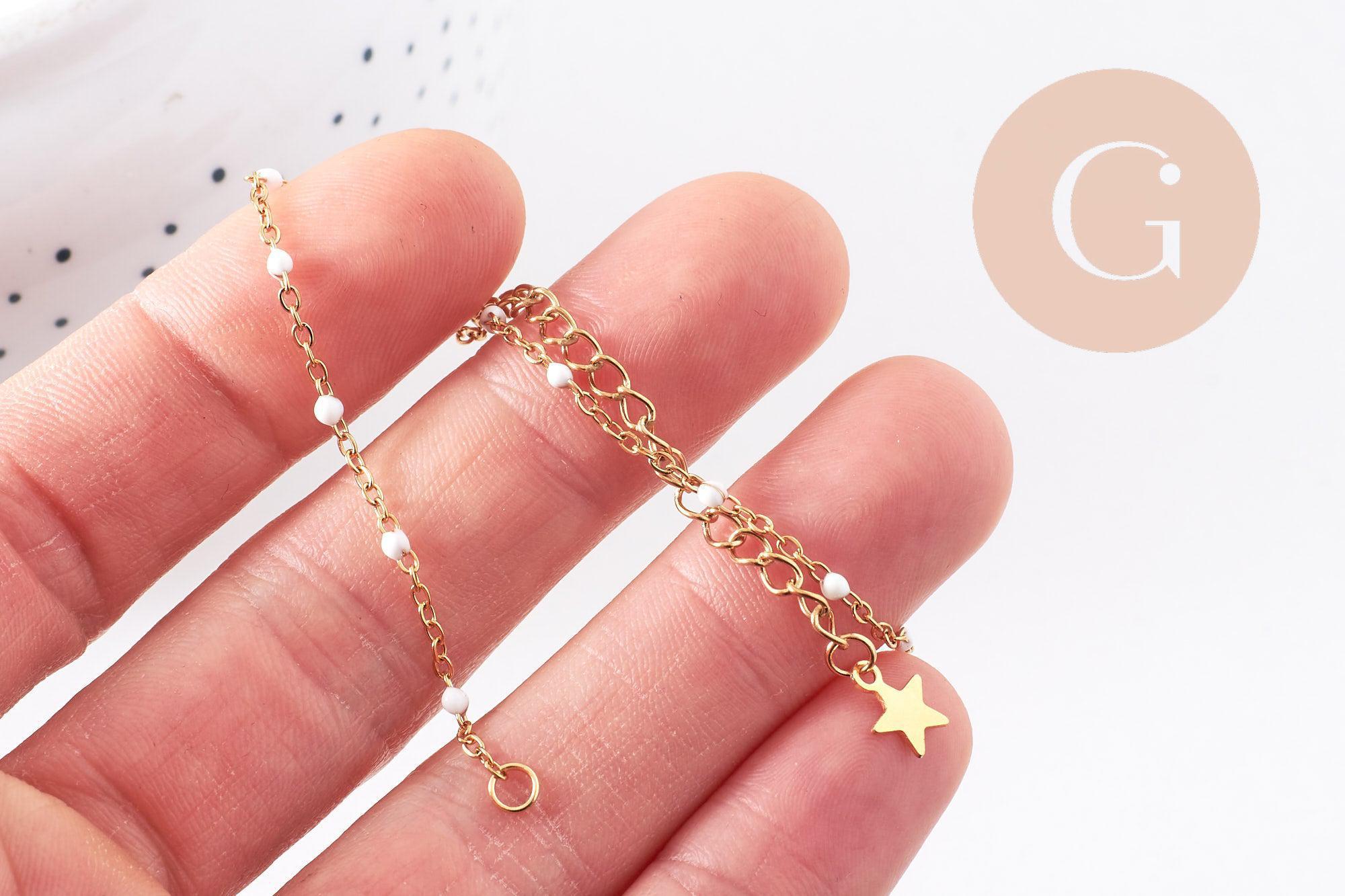 Gingerlily Perles G10239 base bracelet acier doré jaune 16,5cm x1