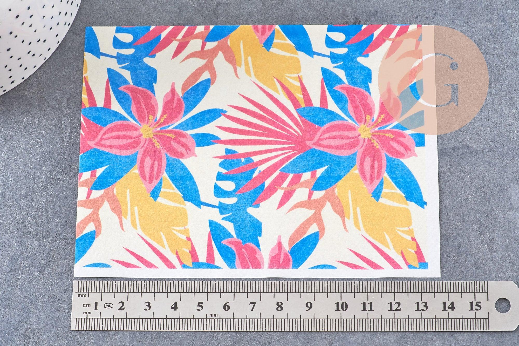 Gingerlily Pâte polymère G10782 feuille transfert fleurs 14x10cm