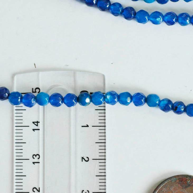 Gingerlily Perles G0719 perle agate bleue facette 4mm fil 90