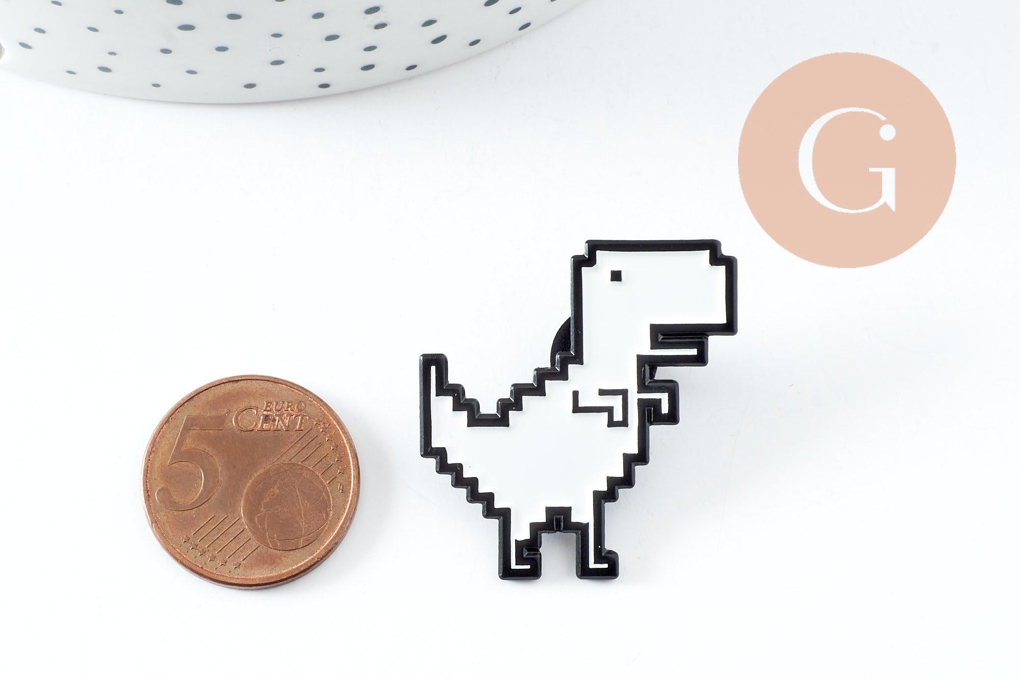 Gingerlily Broches pin's G9741 pin's dinosaure pixel doré 33mm