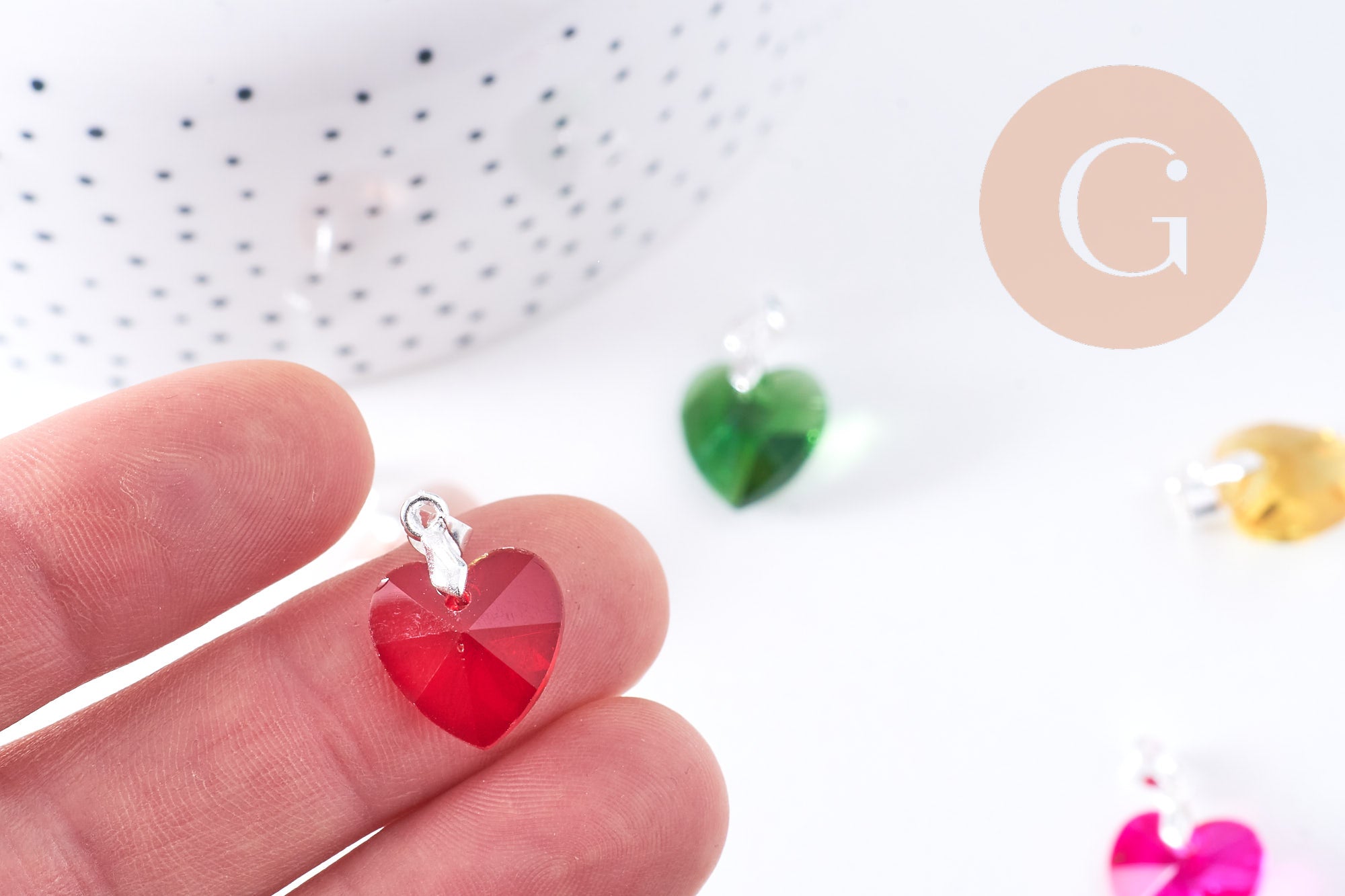 Gingerlily Pendentifs G10656 pendentif cœur cristal rouge 19,5 mm