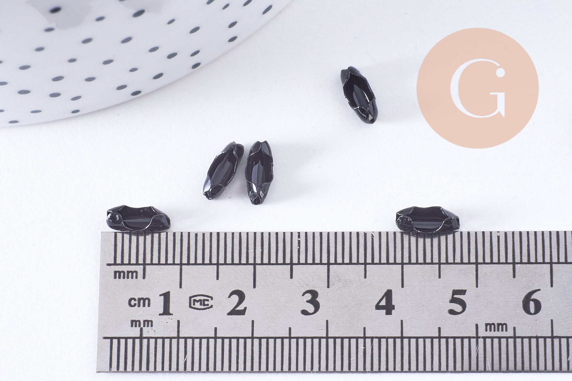 Gingerlily Apprêts DIY Connecteur chaîne boule noir x10 G1407