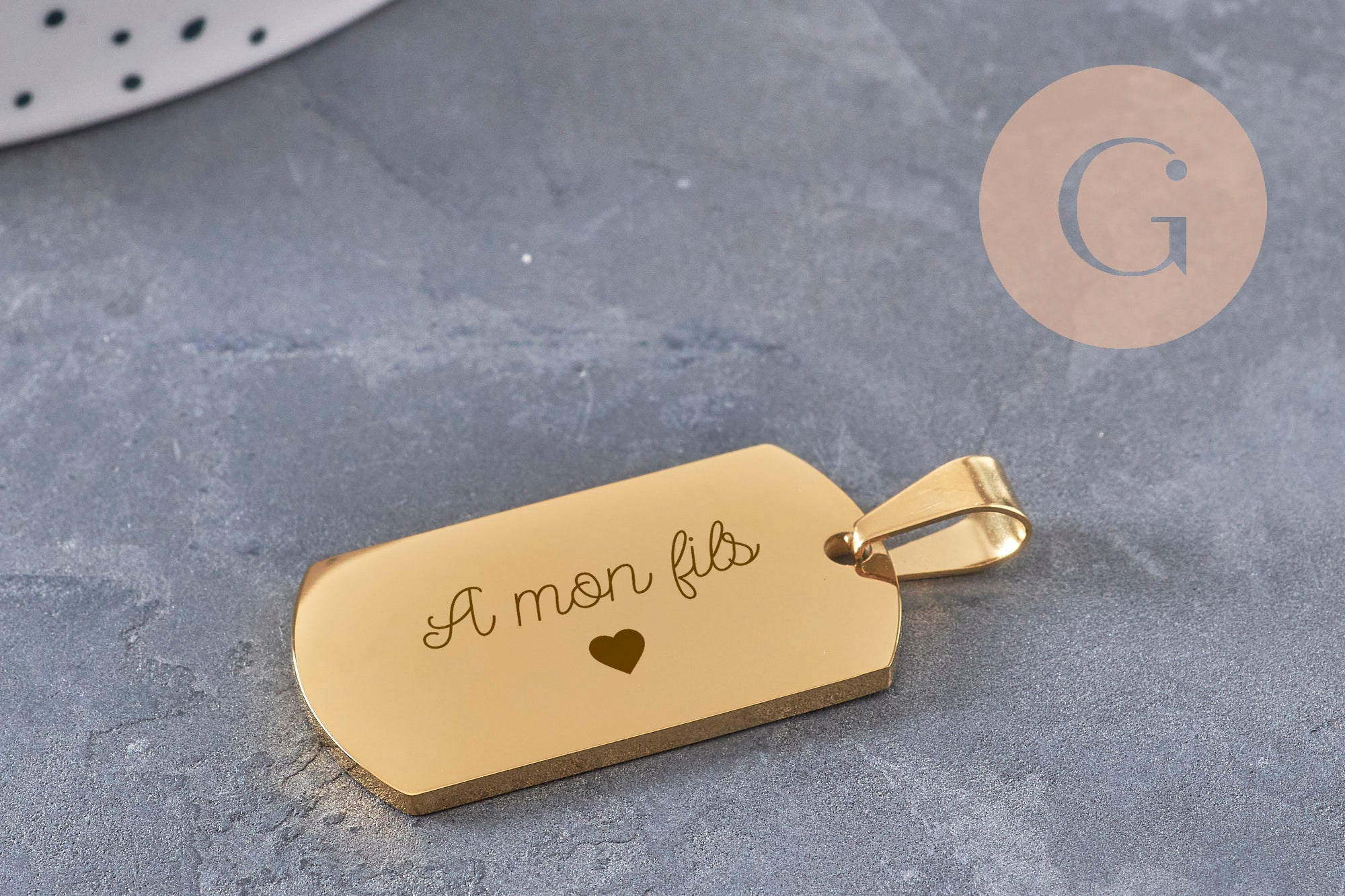Gingerlily Pendentifs rectangle G10970 médaille doré à graver