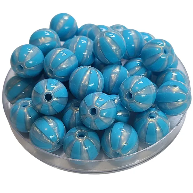 ARTSHOP 422 boules acrylique rayées turquoise 16mm x10