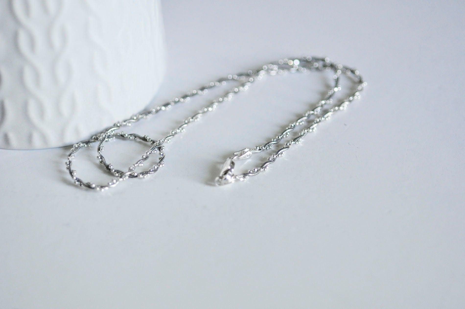 Gingerlily Chaînes Collier Double Argent 925 0,8mm 40cm